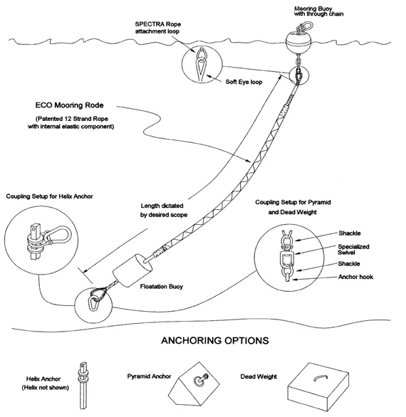 Eco Mooring Shallow water tackle diagram